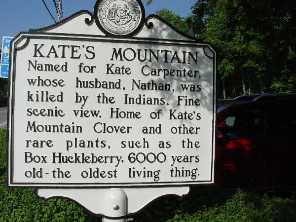 Kate's Mountain way marker